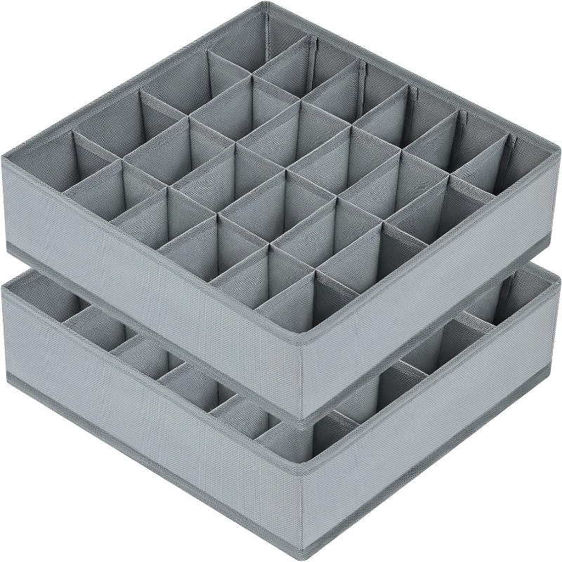 2Pcs 24-Compartment Fabric Soc – обзор и цена Sock Organizer Tray