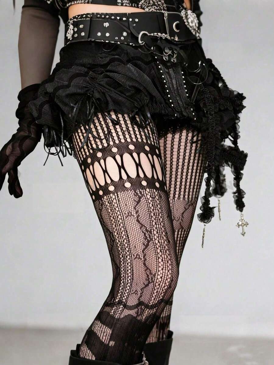 1pc Asymmetric Hollow Fishnet  – обзор и цена Fishnet Stocking Women
