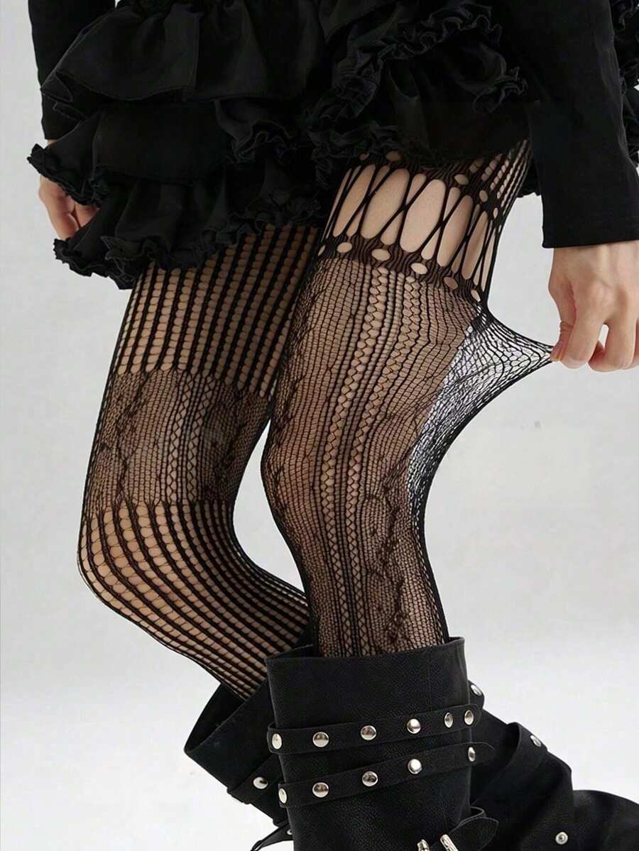1pc Asymmetric Hollow Fishnet  – обзор и цена Fishnet Stocking Women