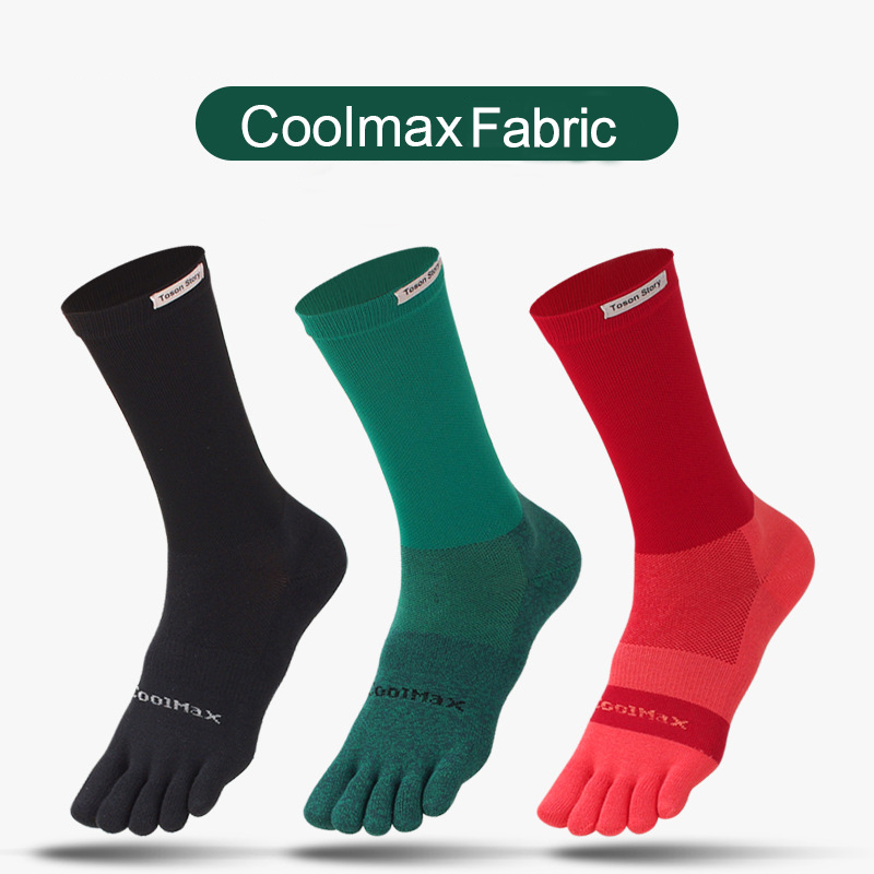 1/5 Pairs Men's High Crew Five – обзор и цена Toe Sock Split