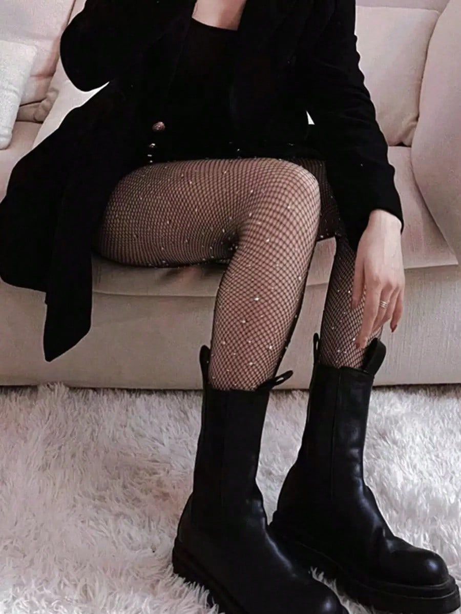 Women's Sheer Rhinestone Fishn – обзор и цена Tights Pantyhose Sheer