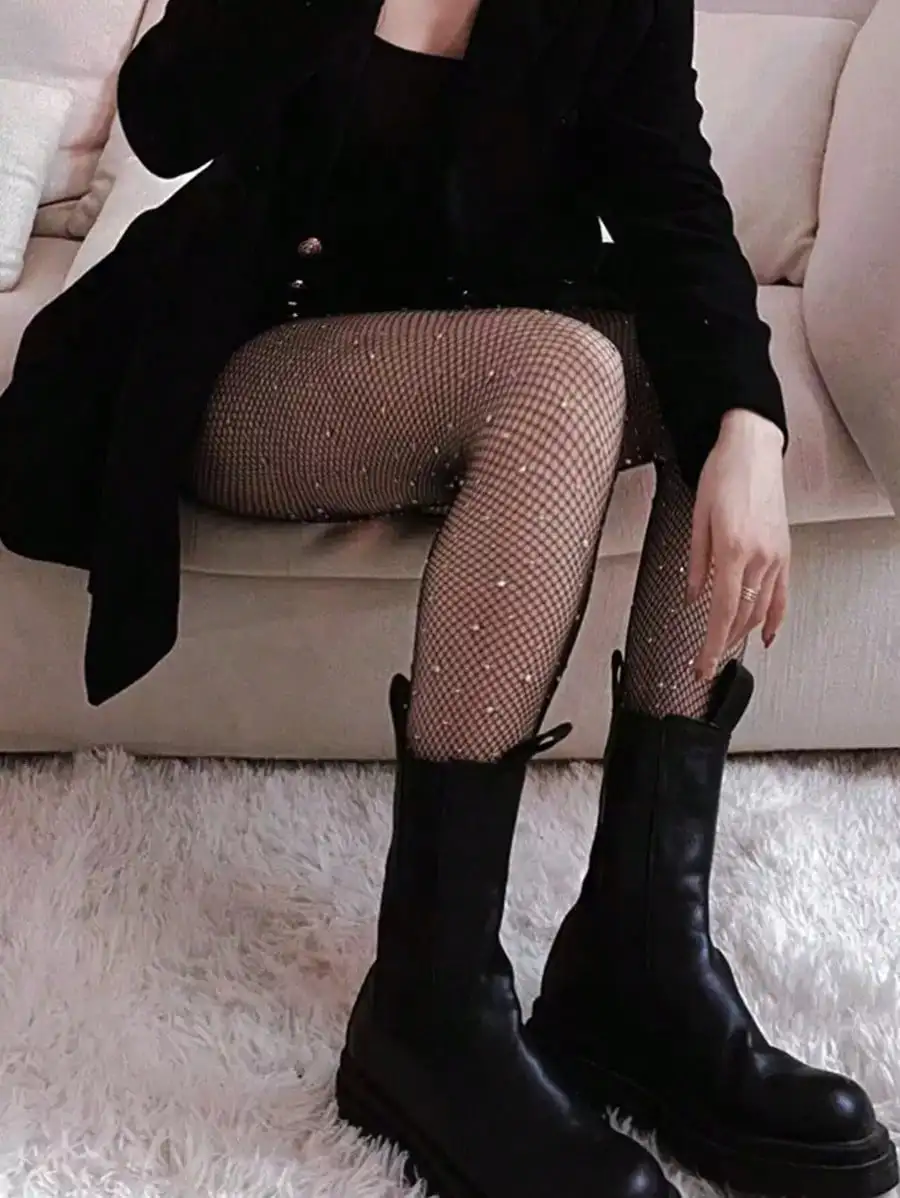 Women's Sheer Rhinestone Fishn – обзор и цена Tights Pantyhose Sheer