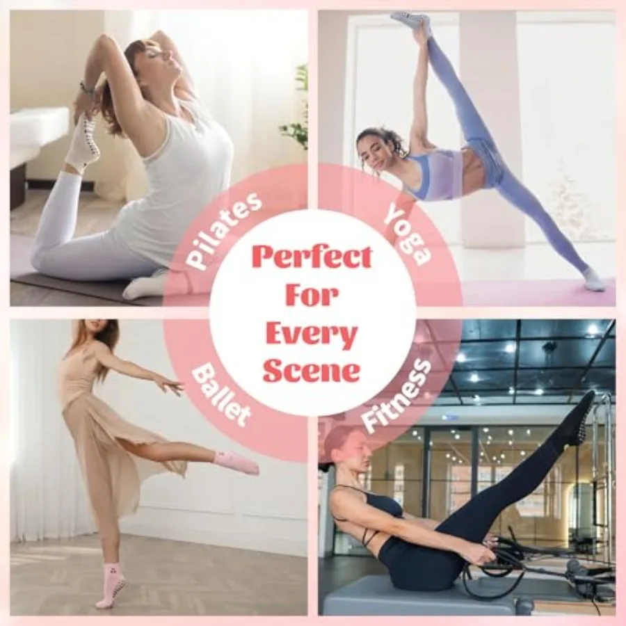 6 Pairs Pilates Socks with Gri – обзор и цена Grip Sock Yoga