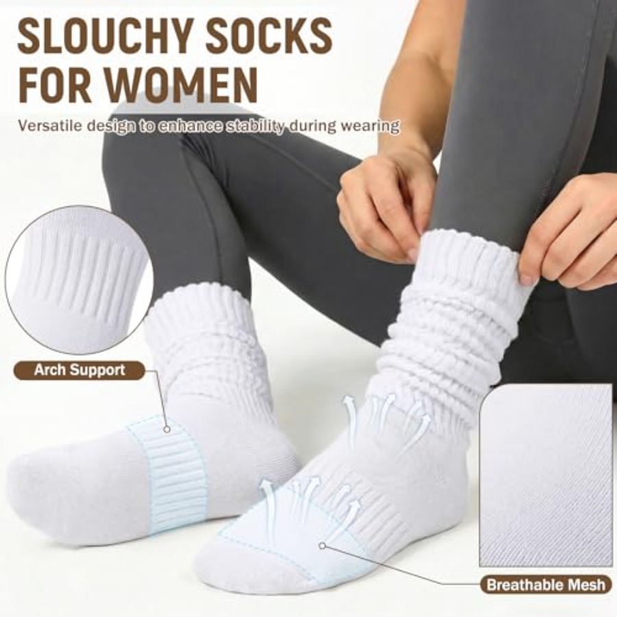 Chalier 5 Pairs Slouchy Socks  – обзор и цена Boot Sock Slouchy