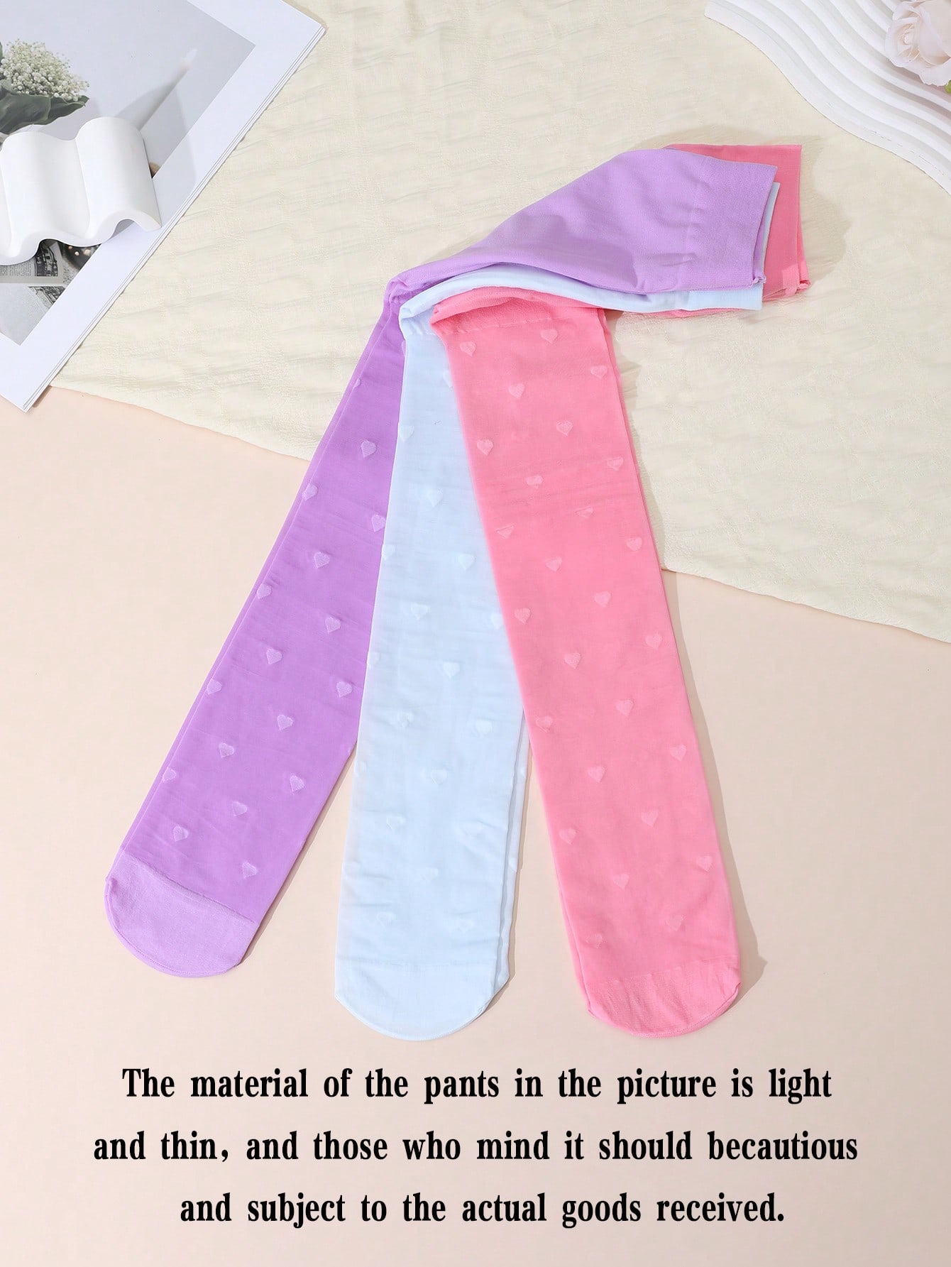 3Pcs Girls Heart Print Tights  – обзор и цена Tights Pantyhose Sheer