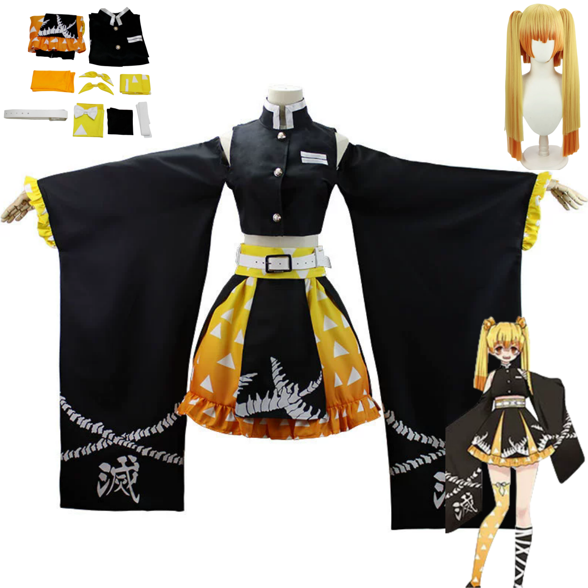 Anime Agatsuma Zenitsu Cosplay – обзор и цена Dress Sock Men