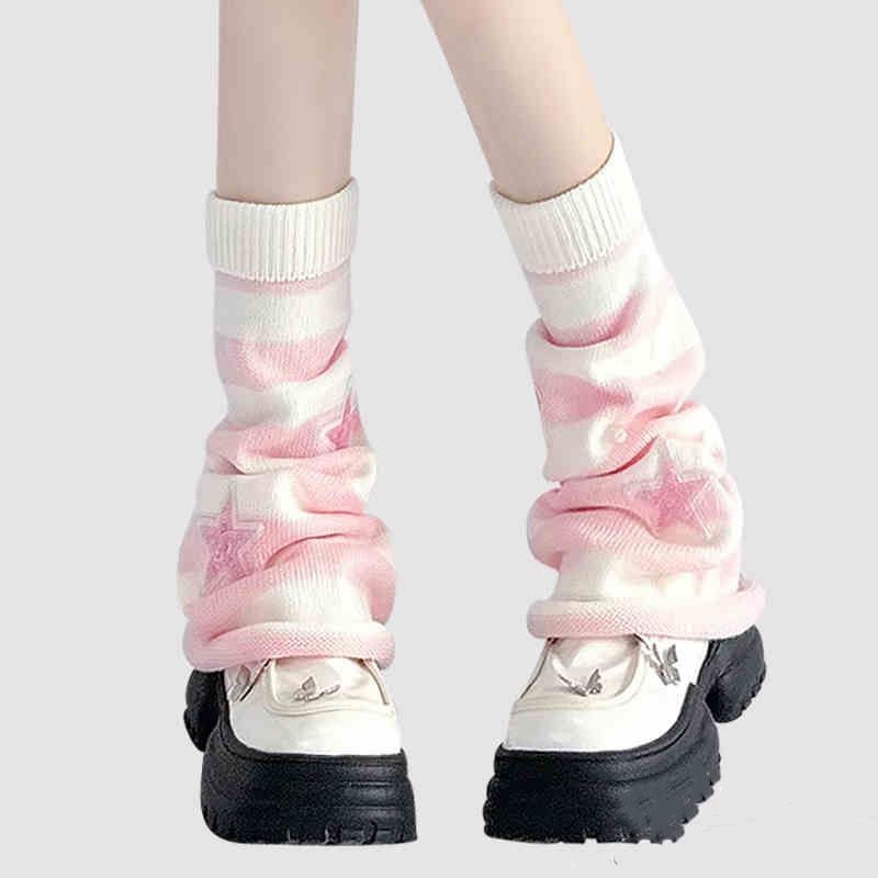 Y2K Striped Leg Warmers Star R – обзор и цена Boot Sock Slouchy