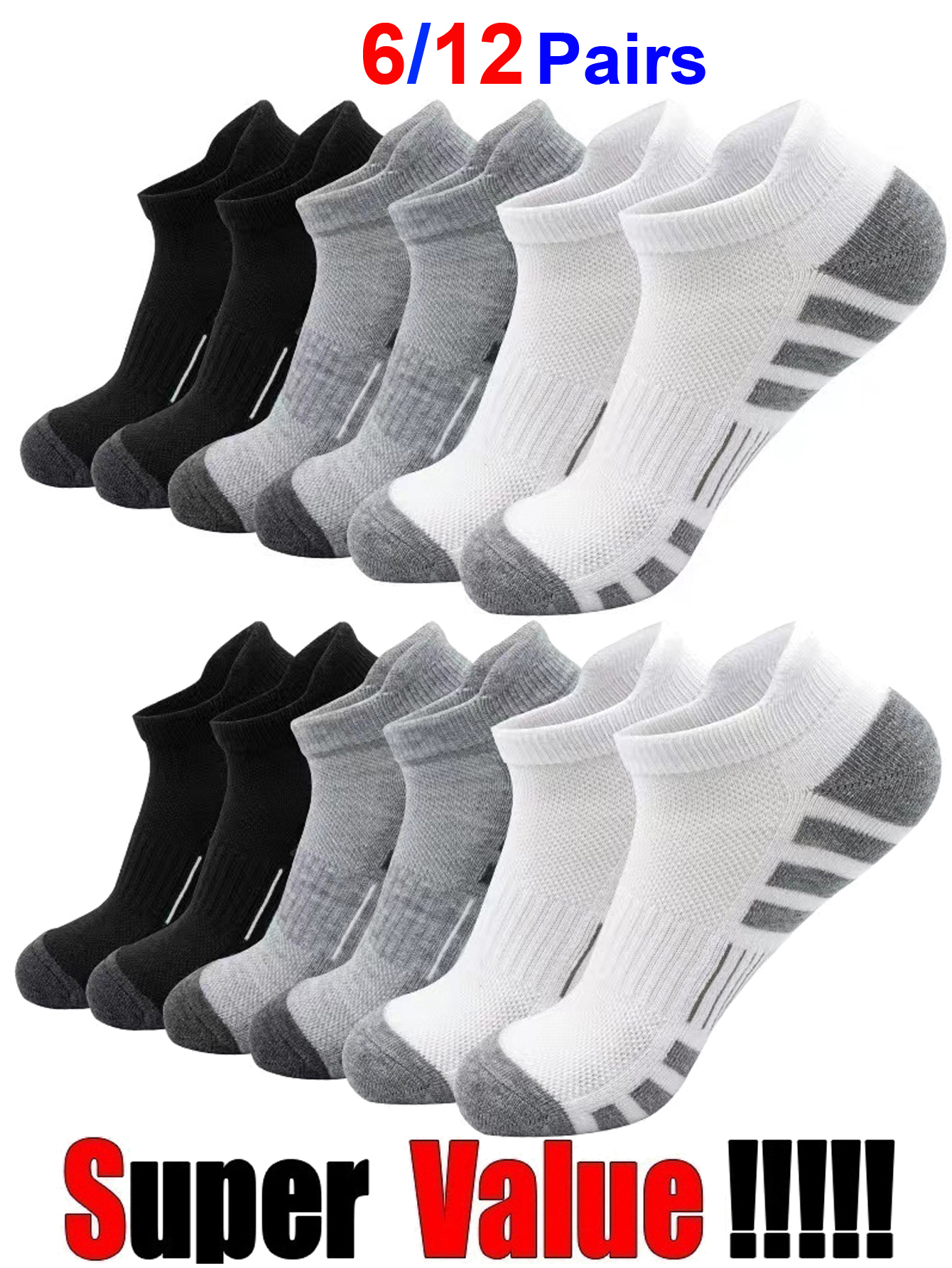 6/24 Pairs Cushioned Breathabl – обзор и цена Athletic Sock Cushion