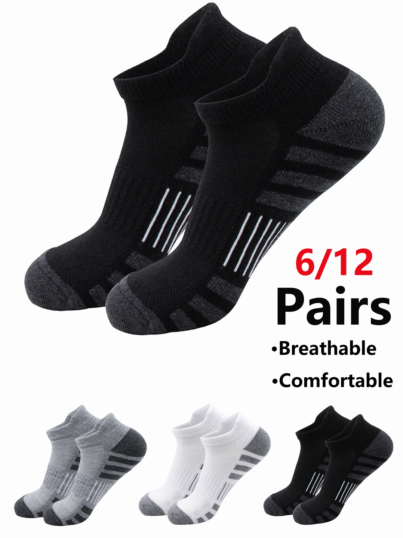 6/24 Pairs Cushioned Breathabl – обзор и цена Athletic Sock Cushion