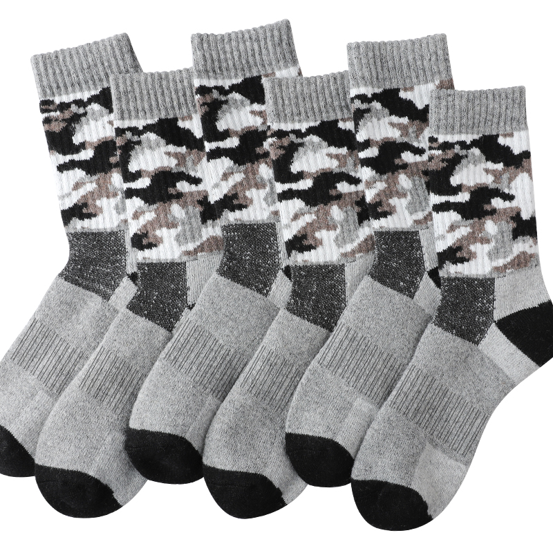 4Pairs Thick Gray Camouflage S – обзор и цена Wool Hiking Sock