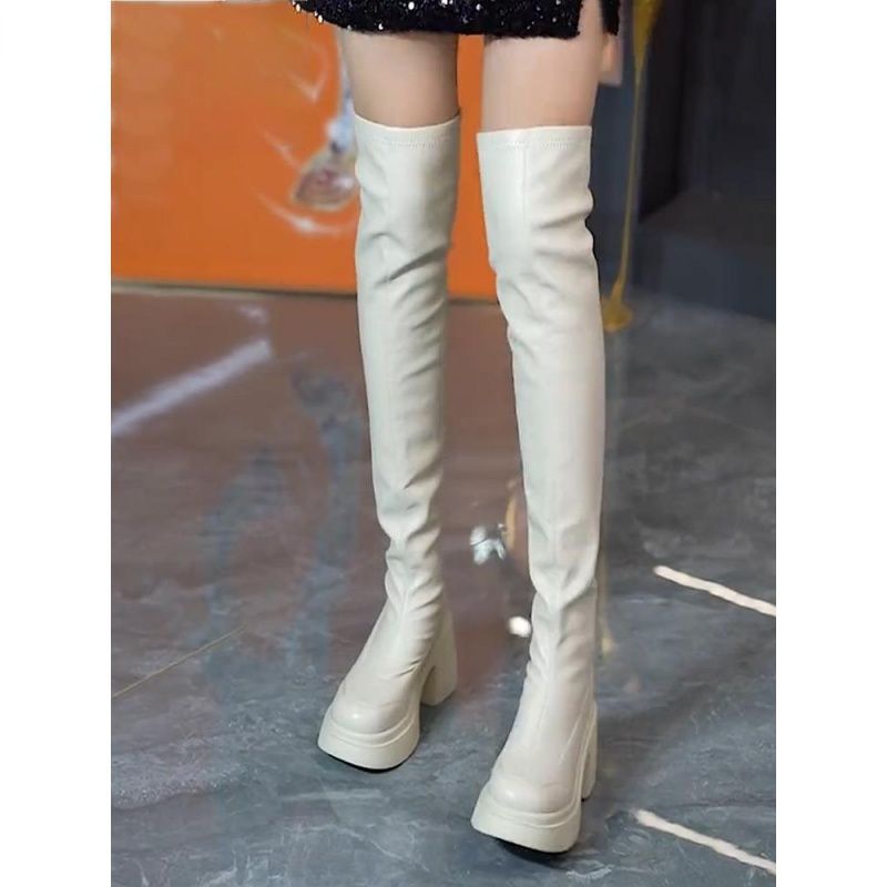 Round toe thick soled high-hee – обзор и цена Knee High Sock Women