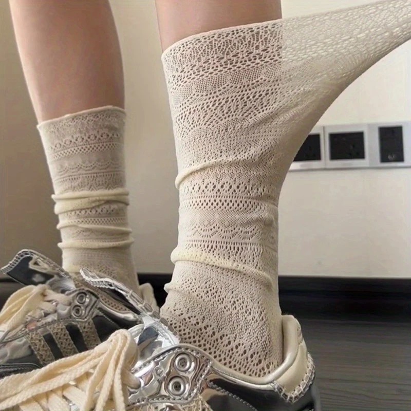 1/4 Pairs Women Lace Trimmed K – обзор и цена Knee High Sock Women