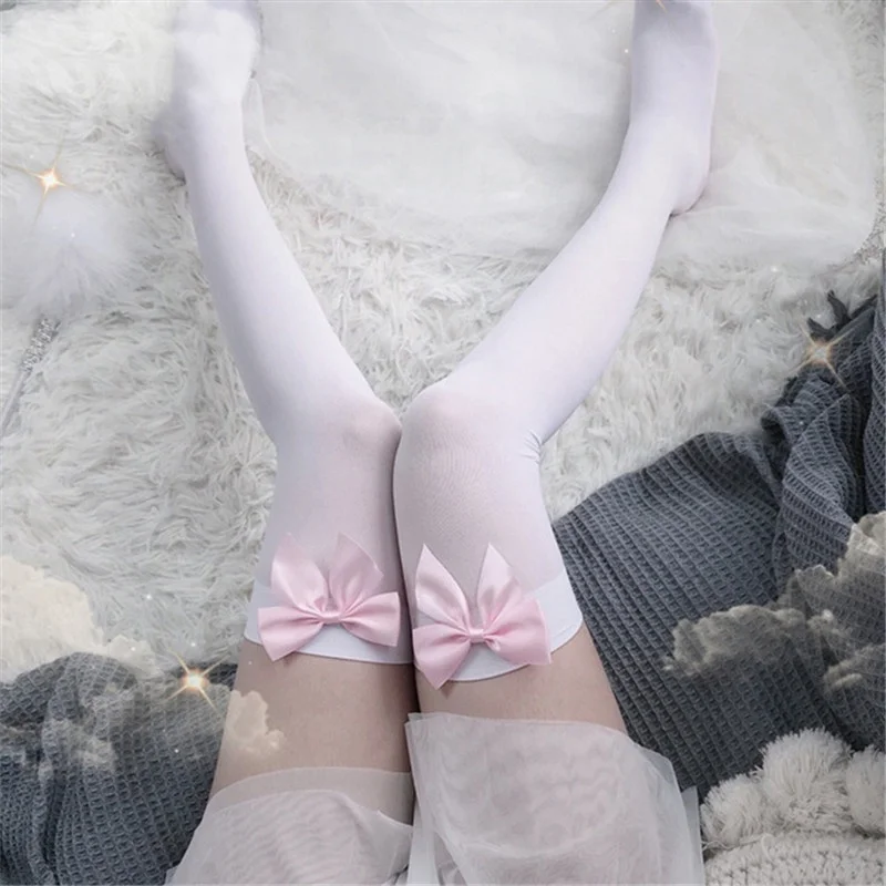 Sexy Women's Hosiery Pink Bow  – обзор и цена Thigh High Sock Stay Up