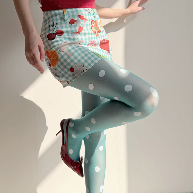 Retro Polka Dot Sheer Tights f – обзор и цена Tights Pantyhose Sheer