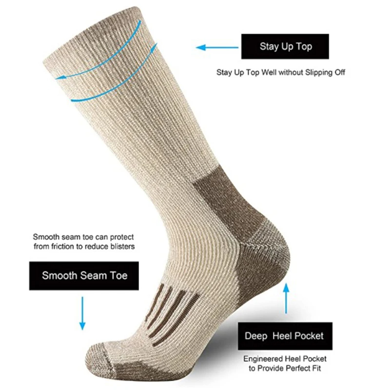 80% Wool Socks Warm Thicken Hi – обзор и цена Wool Hiking Sock