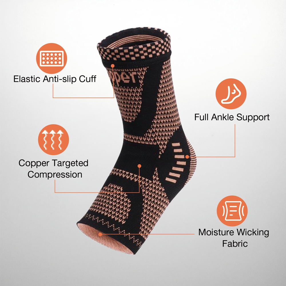 2PCS Copper Ankle Brace Suppor – обзор и цена Ankle Brace Sock