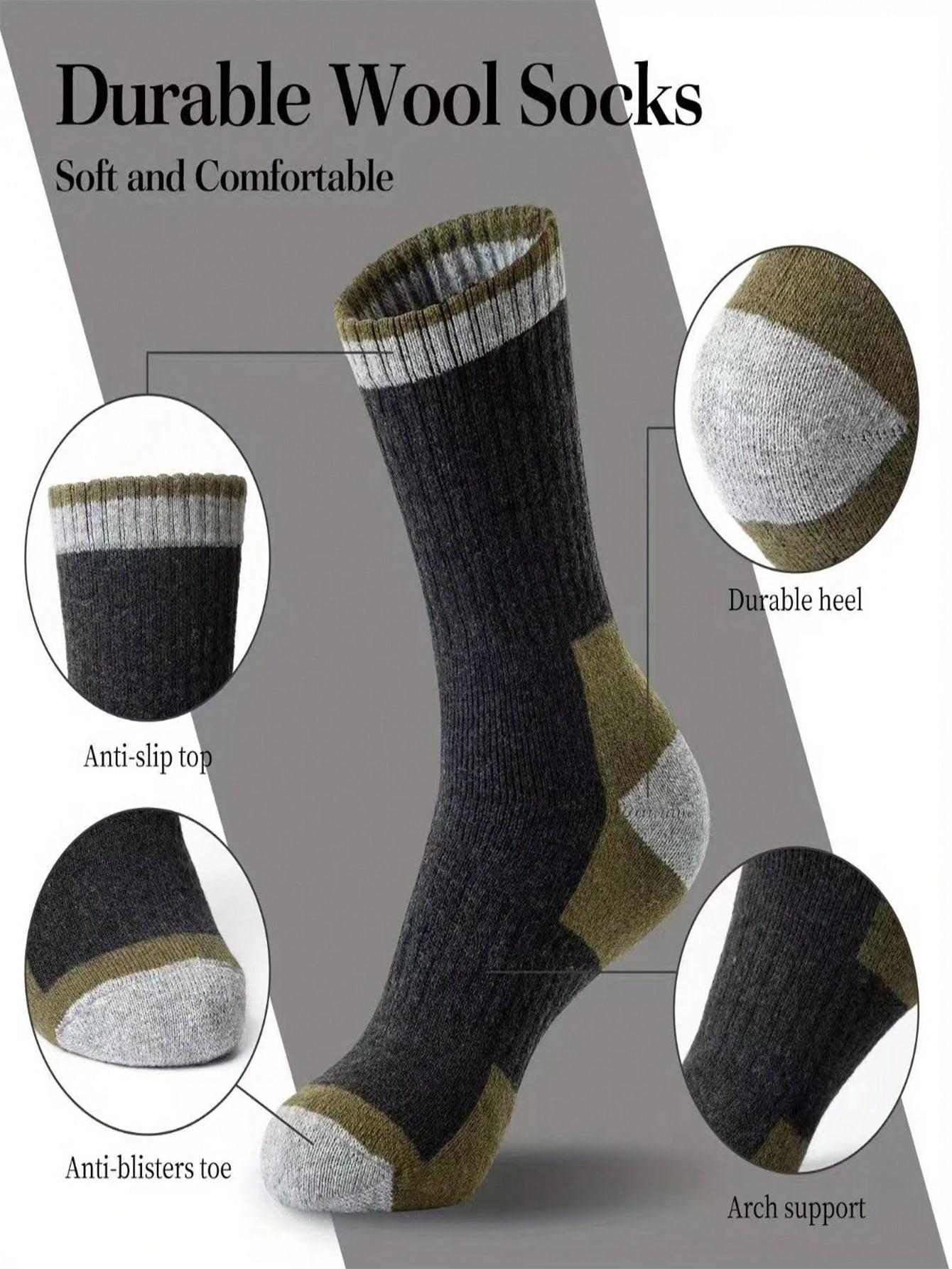 Men’s Thick Crew Socks 5-Pack, – обзор и цена Cotton Crew Sock Pack