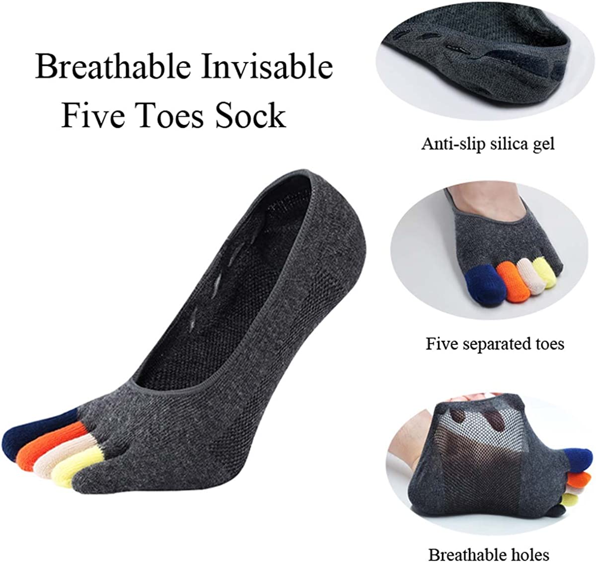 5 Pairs Colorful Loafer Socks  – обзор и цена Invisibility Sock Loafer