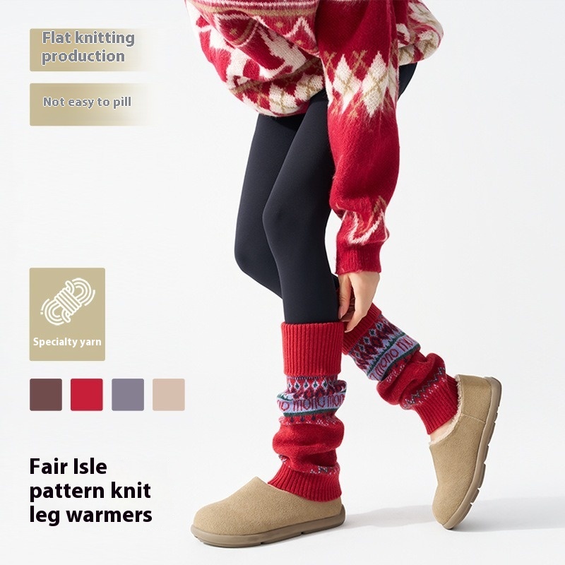 ​Fair Isle Knitted Leg Warmers – обзор и цена Boot Sock Slouchy
