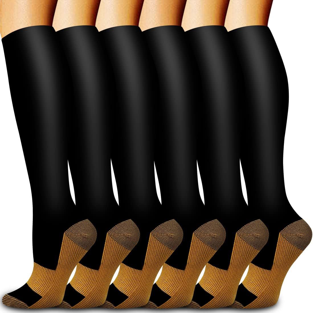6 Pairs Solid Color Copper Com – обзор и цена Compression Sock Medical