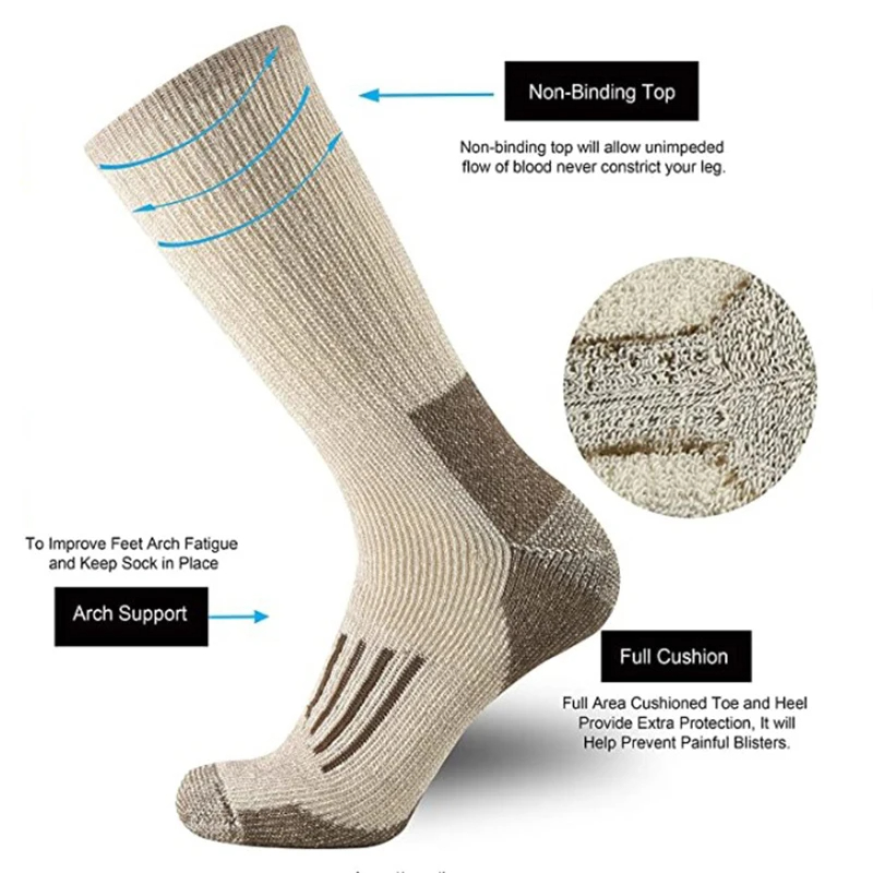 80% Wool Socks Thicken Warm Hi – обзор и цена Wool Hiking Sock