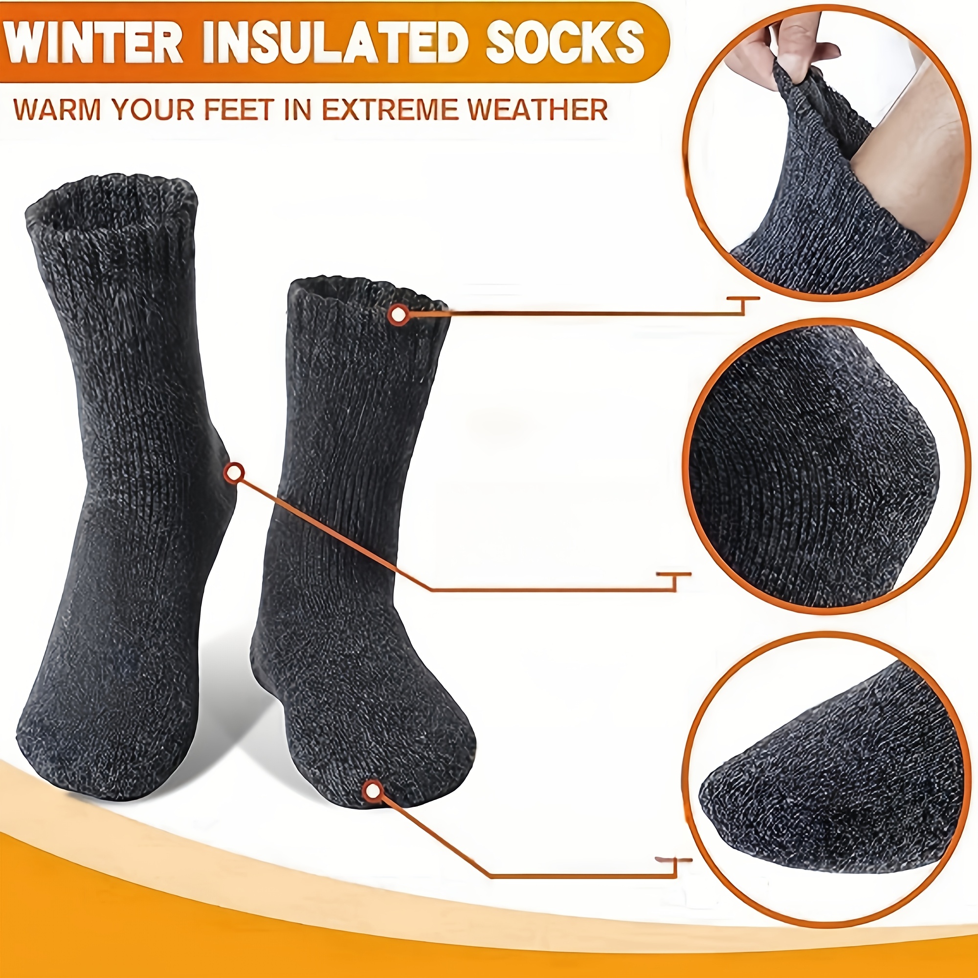Three Pairs of Men'S Black Soc – обзор и цена Thermal Sock Winter