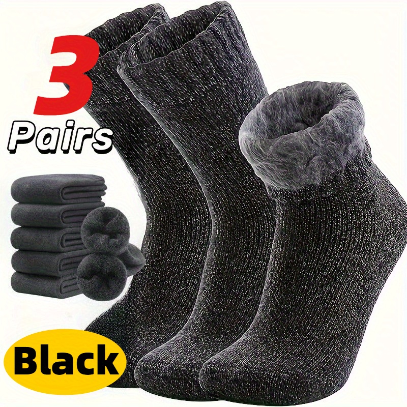 Three Pairs of Men'S Black Soc – обзор и цена Thermal Sock Winter